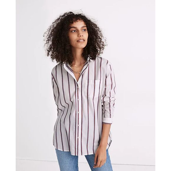 Oversized Ex-Boyfriend Shirt in Odessa Stripe Colorangeles stripe lighthouse - Picture 1 of 7